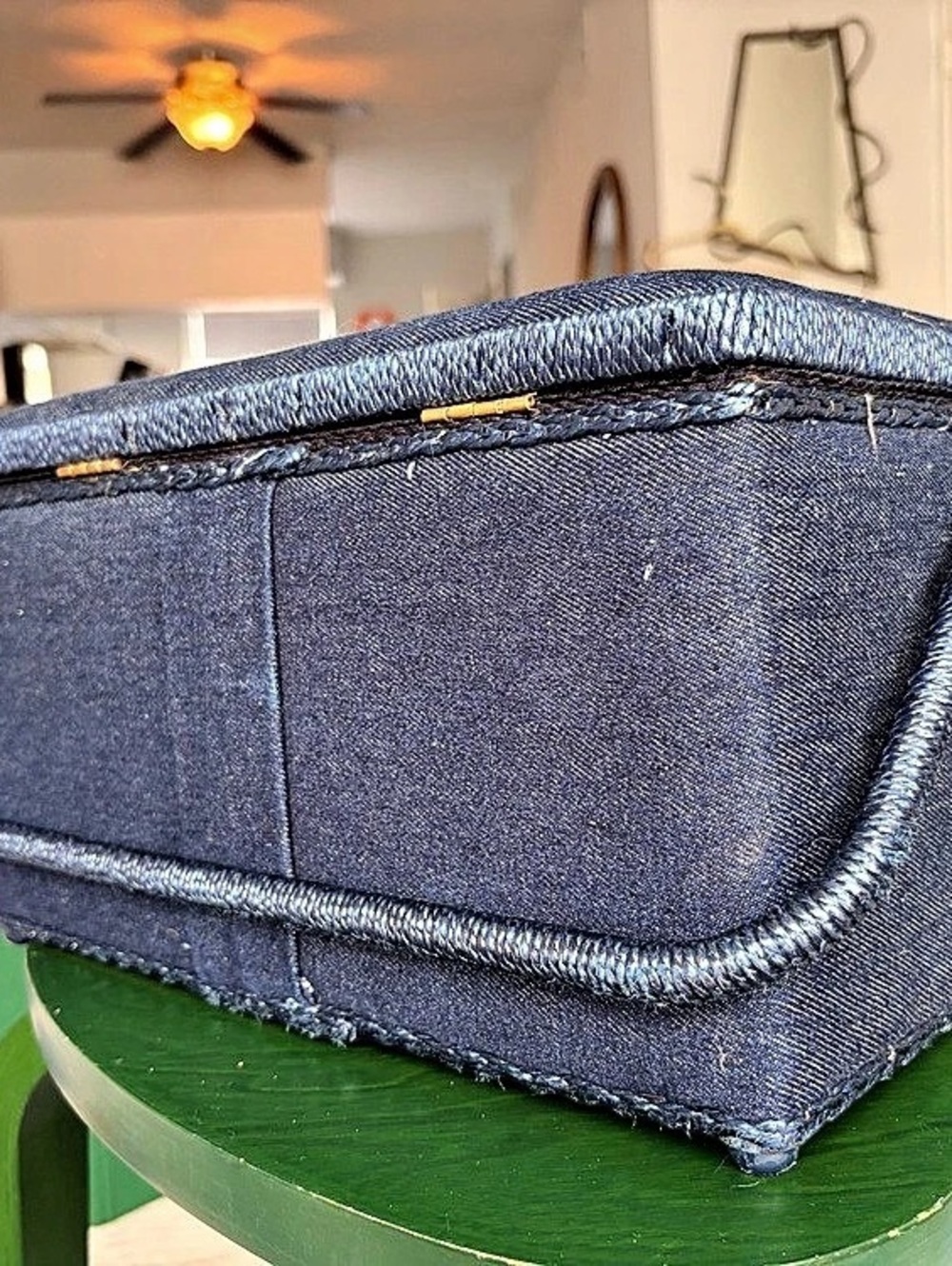 Blue Fabric Storage Box with Organizer - Picture 6 of 7